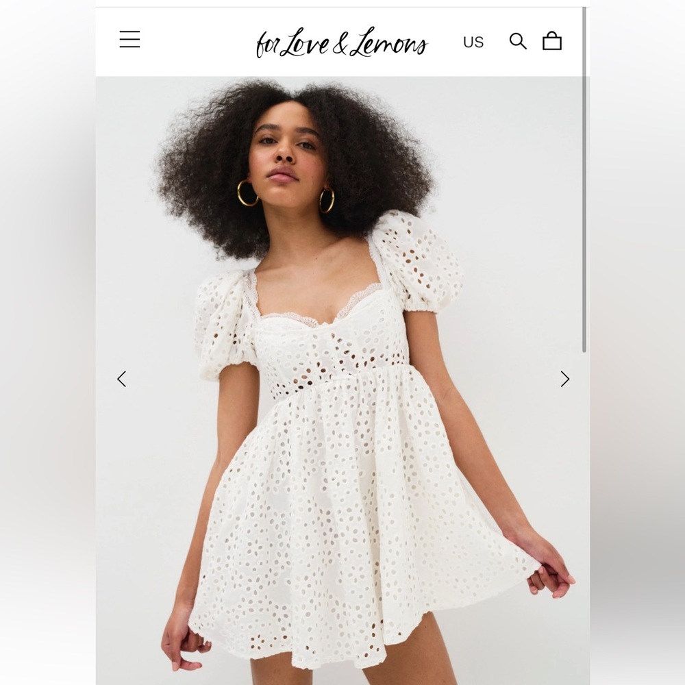 NWT For Love and Lemons Becca Mini Eyelet Dress